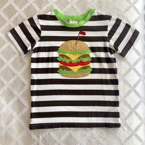 RicRac and Ruffles Striped Cheese Burger Shirt